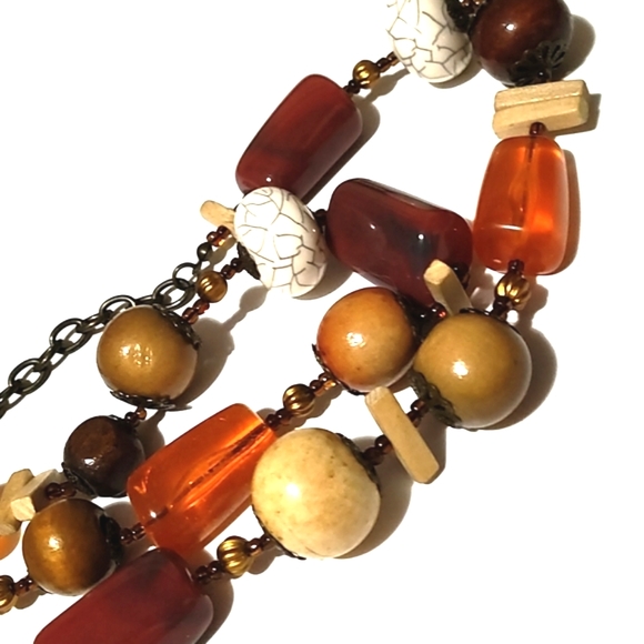 CHICO'S MULTISTONE MULTICOLORED LONG STATEMENT 36-40" NECKLACE - Picture 8 of 10